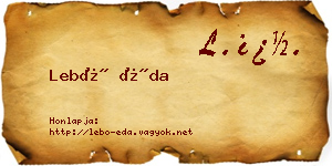 Lebó Éda névjegykártya